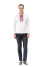 T-shirt "Rhombus" white with red embroidery