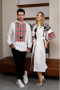 Вишитий комплект для пари «Гуччі» білого кольору