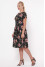 Dress "Lauren" in black with poppies