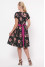 Dress "Lauren" in black with poppies