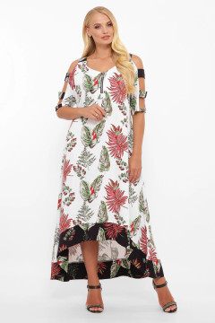 White Tropicana sundress with leaf print