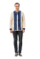 Knitted vyshyvanka "Vlad" with blue ornament